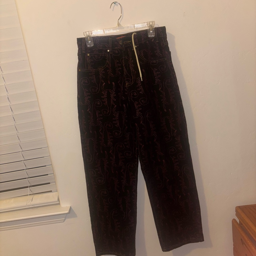 Butter Men's Corduroy Pants in Black and Red